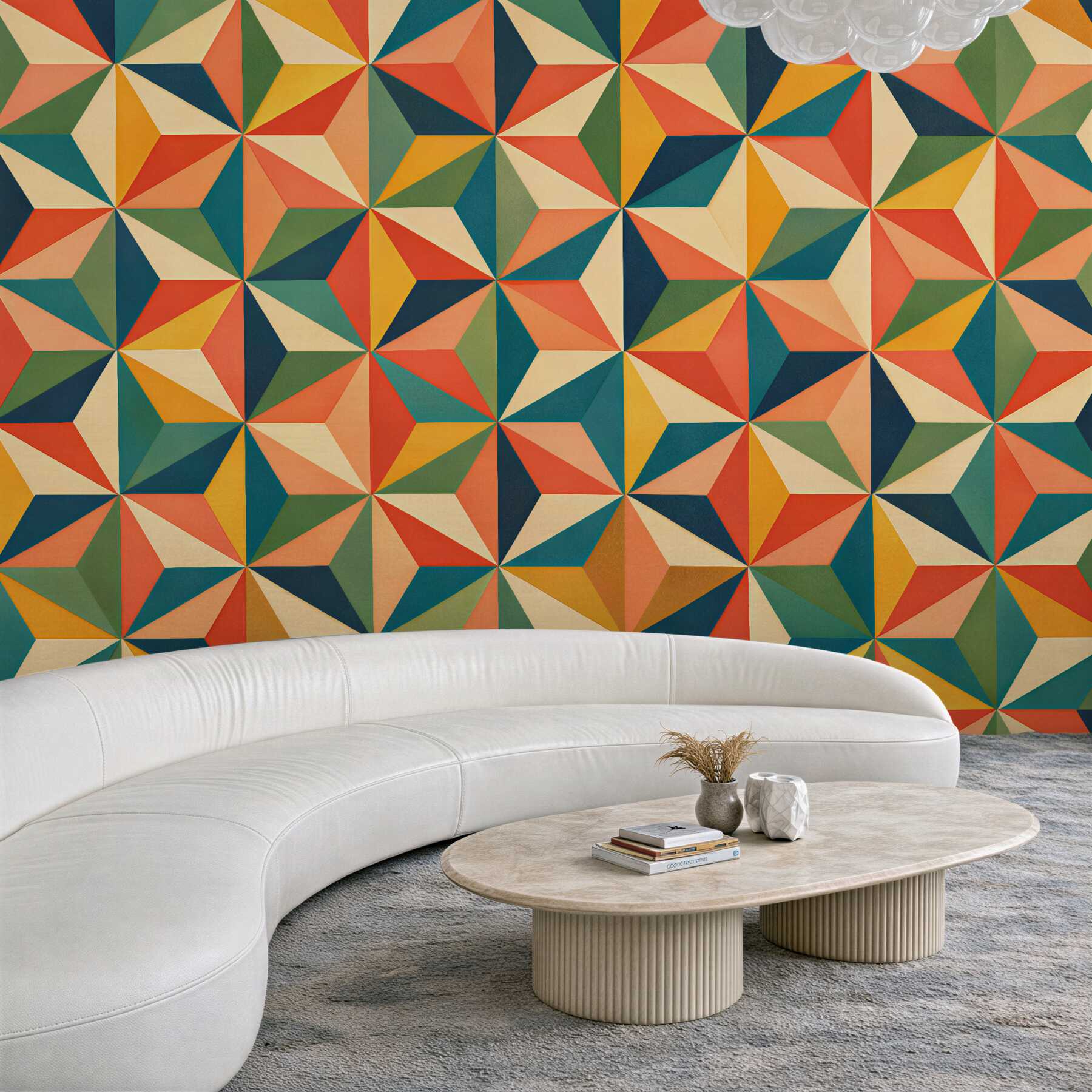 Fototapeten Retro geometrisches Farbmosaik