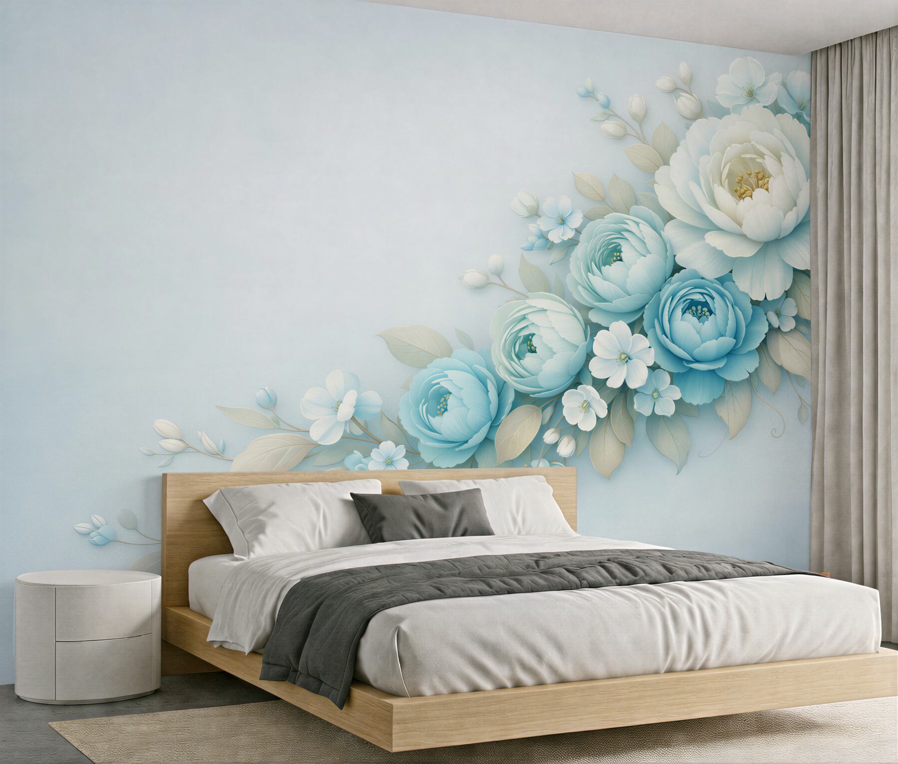 Fototapeten Blaue Blumen in eleganter Optik