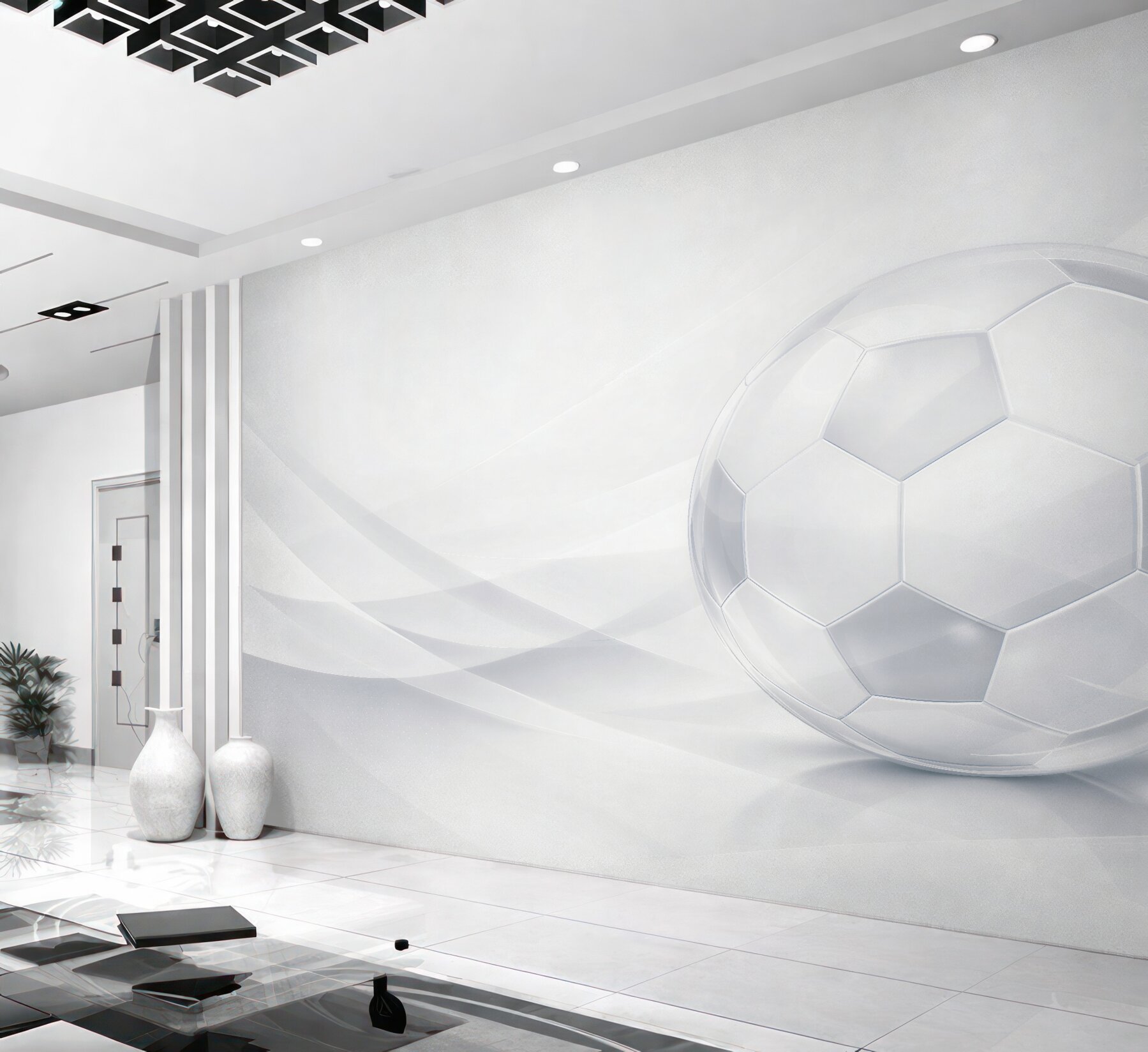 Fototapeten Minimalistischer Ball in Weiß