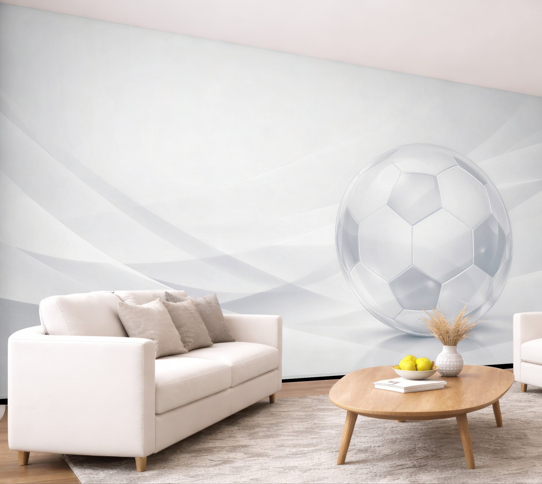 Fototapeten Minimalistischer Ball in Weiß