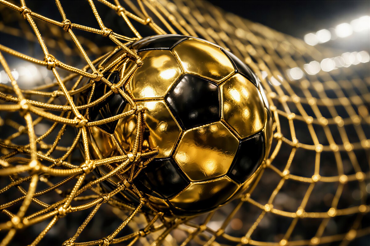 Fototapeten Goldener Ball im Netz