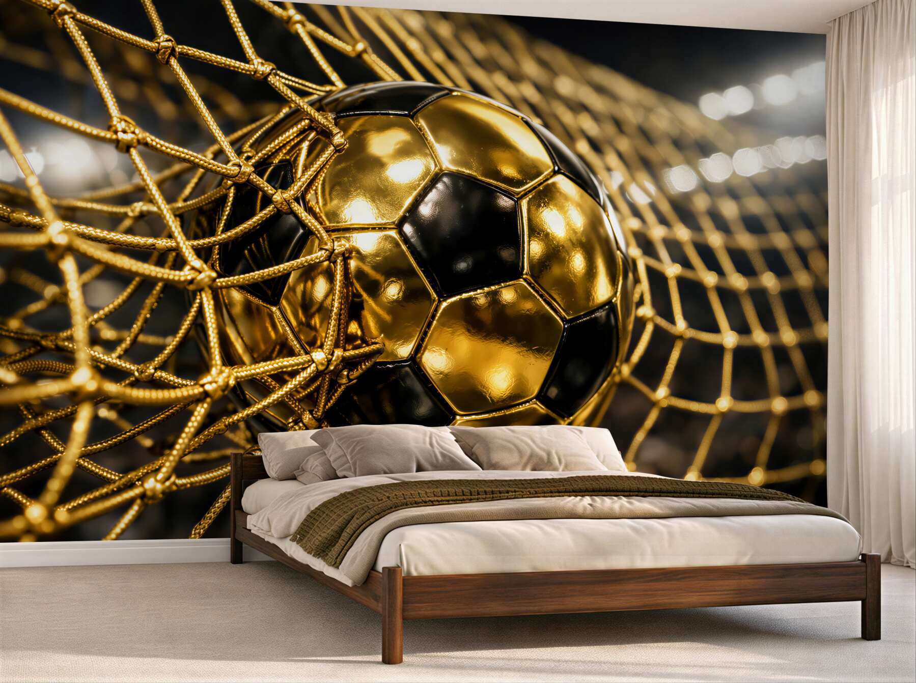 Fototapeten Goldener Ball im Netz
