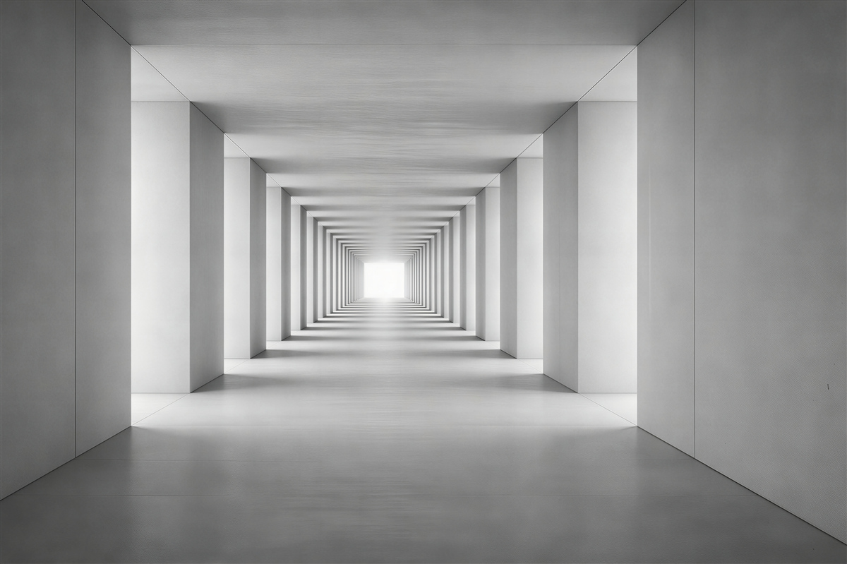 Fototapeten Moderner Lichttunnel 3D