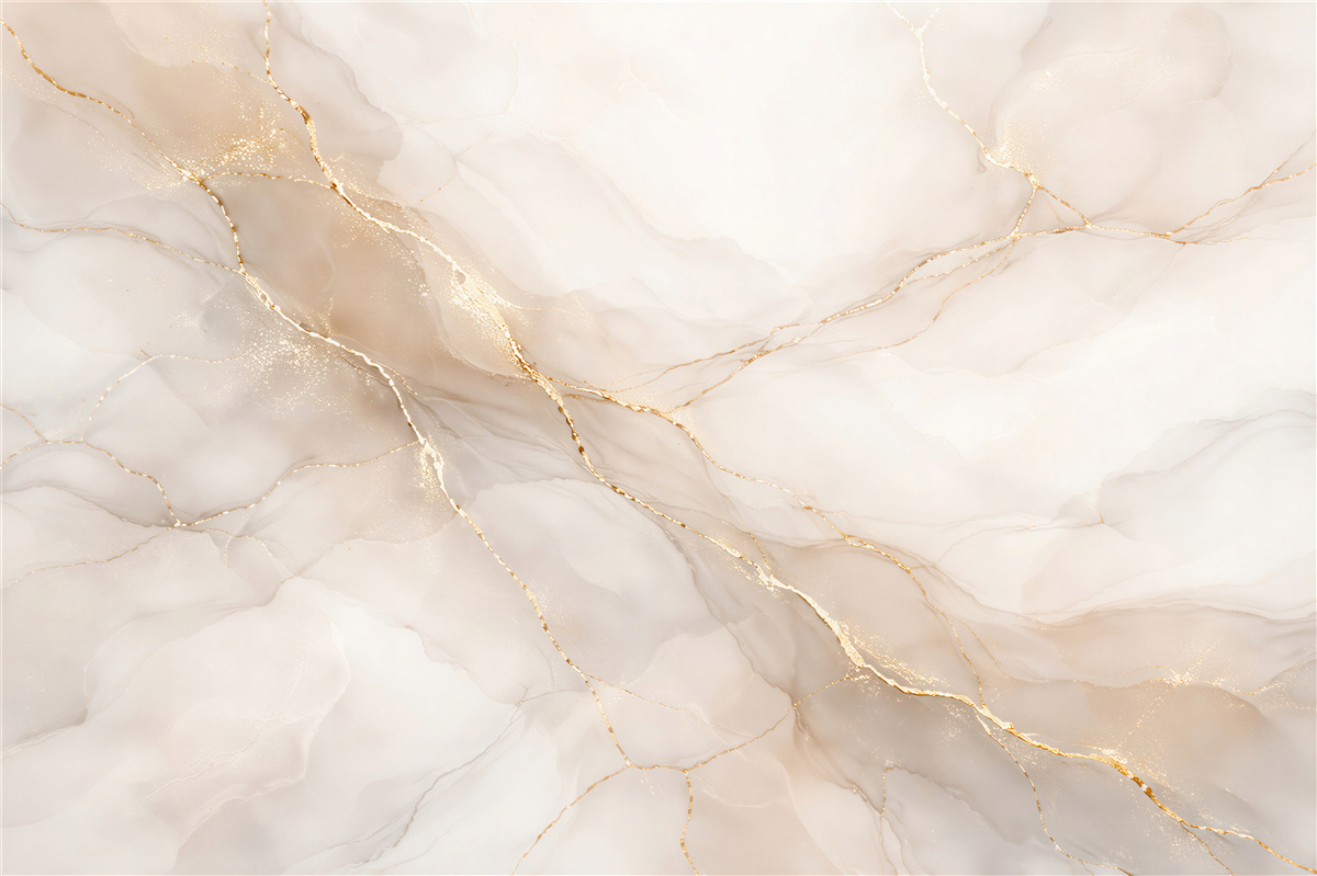 Fototapeten Cremefarbener Marmor mit goldener Ader