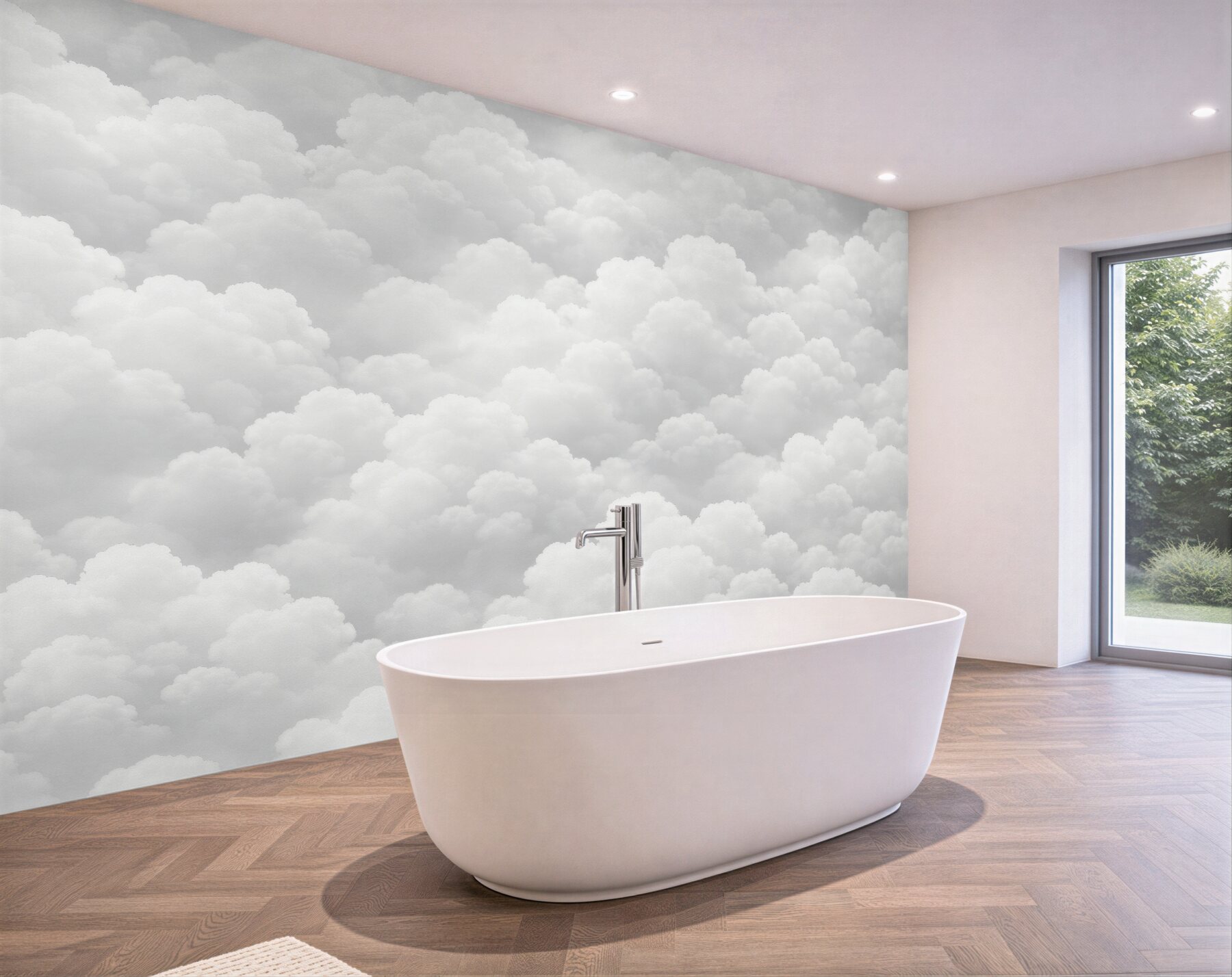 Fototapeten Weiche Wolken in Weiß