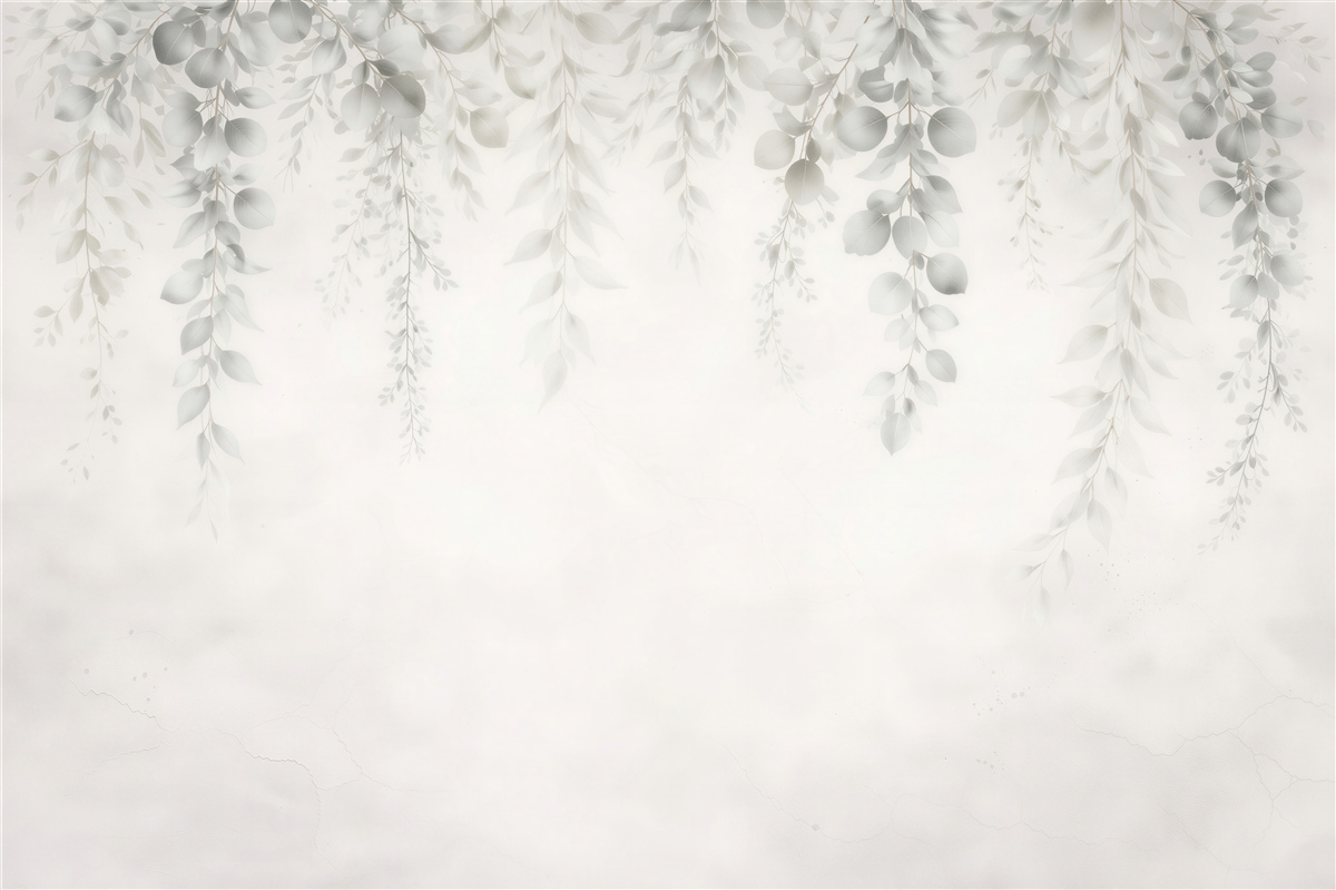 Fototapeten Zarte silbrige Zweige Minimalismus