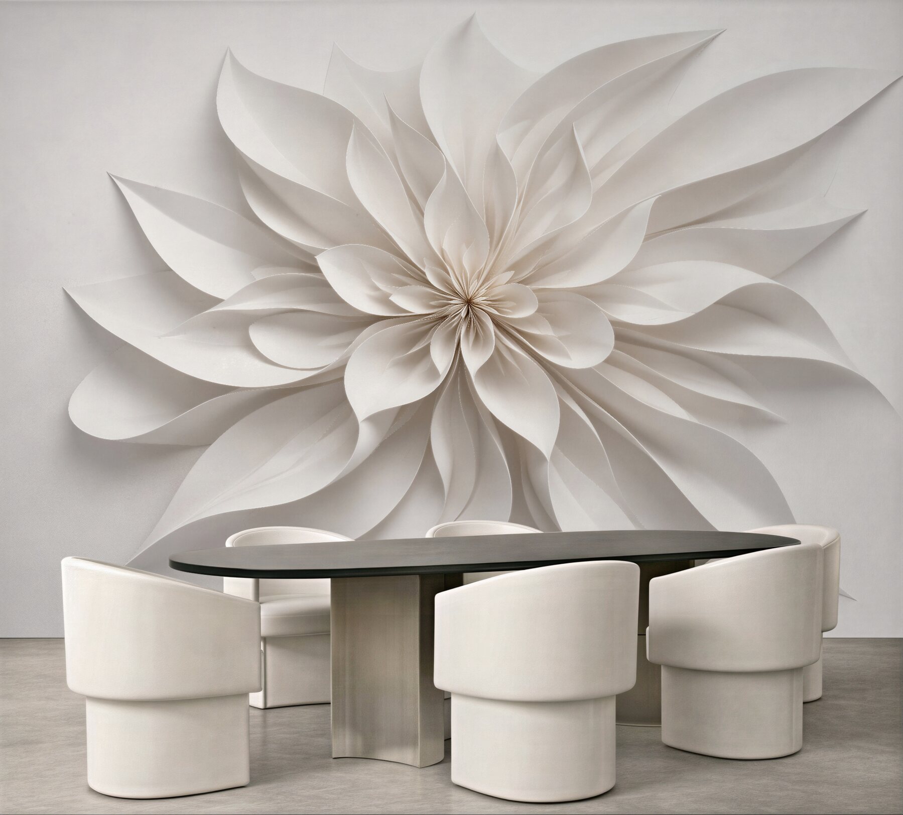 Fototapeten Cremefarbene Papierblume 3D