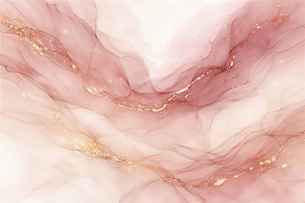 Fototapeten Rosa Abstraktion mit goldenem Schimmer