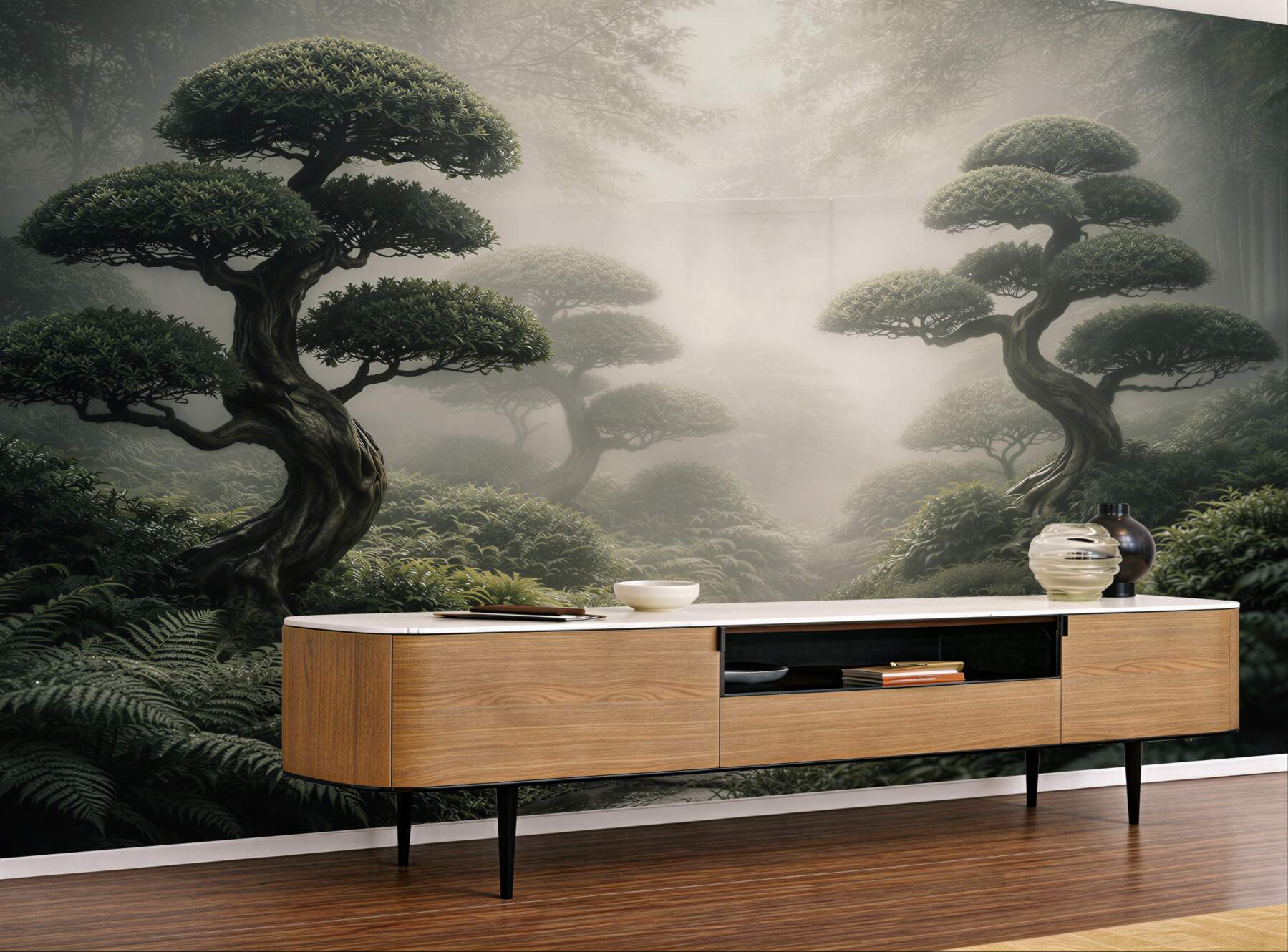 Fototapeten Mystischer Bonsai-Garten