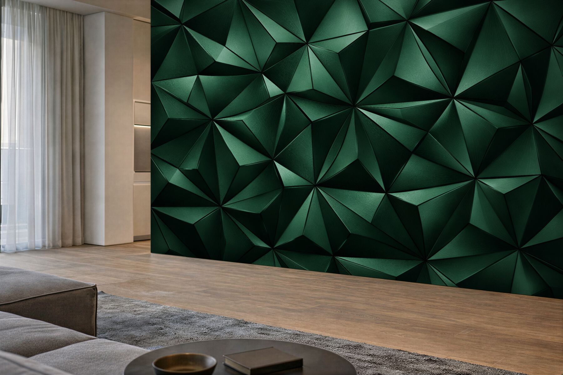 Fototapeten Grüne geometrische Tiefe