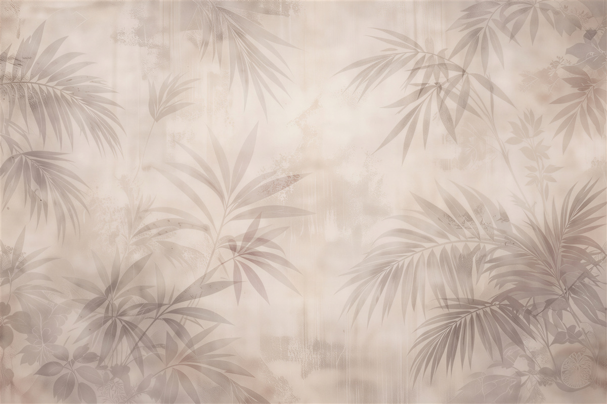 Fototapeten Beige tropische Blätter