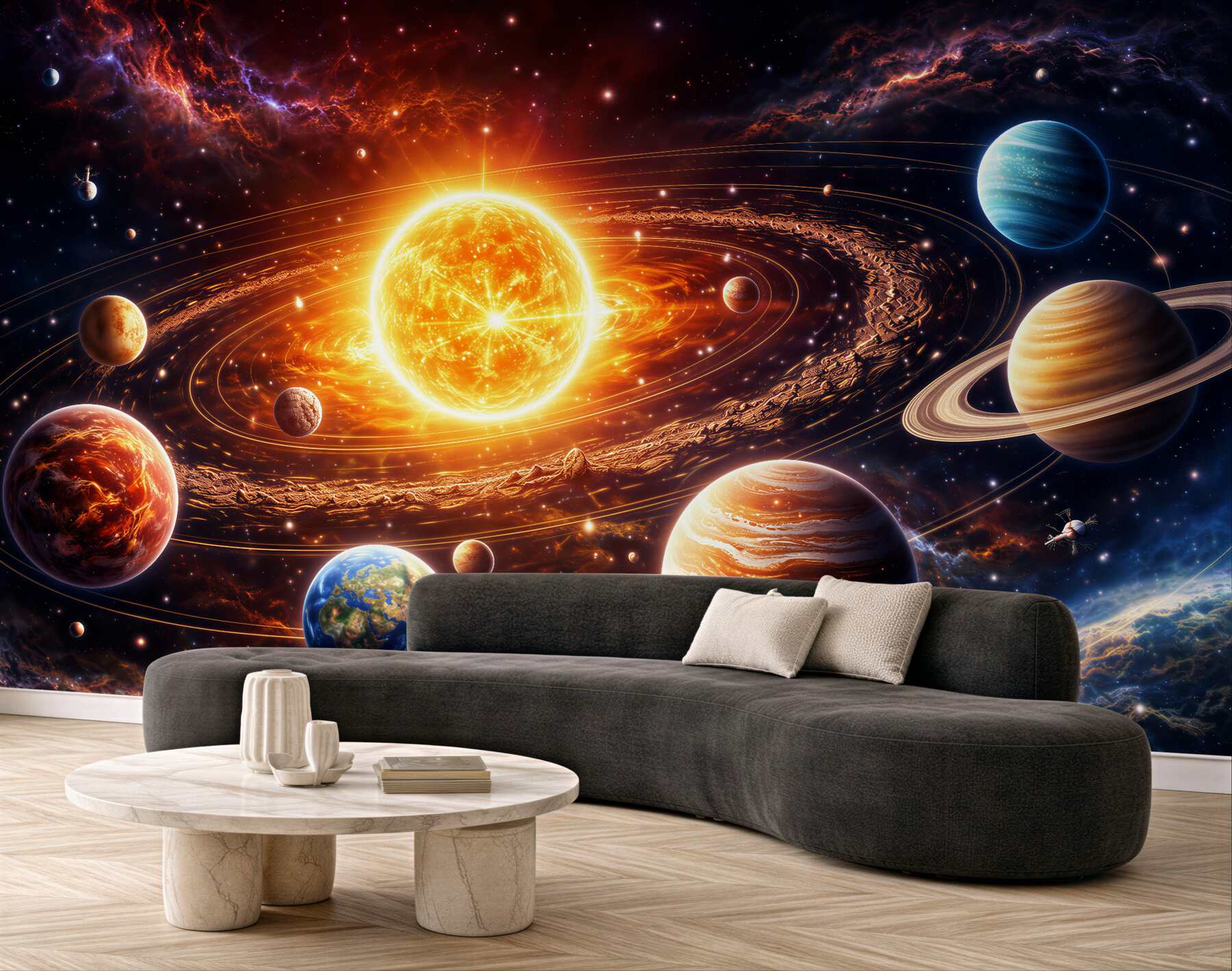 Fototapeten Kosmischer Tanz der Planeten