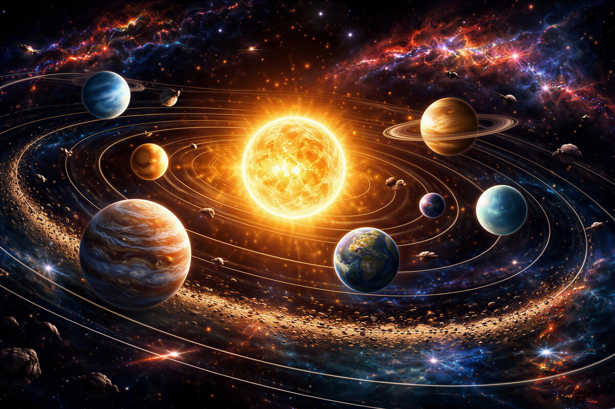 Fototapeten Sonniges Planetensystem