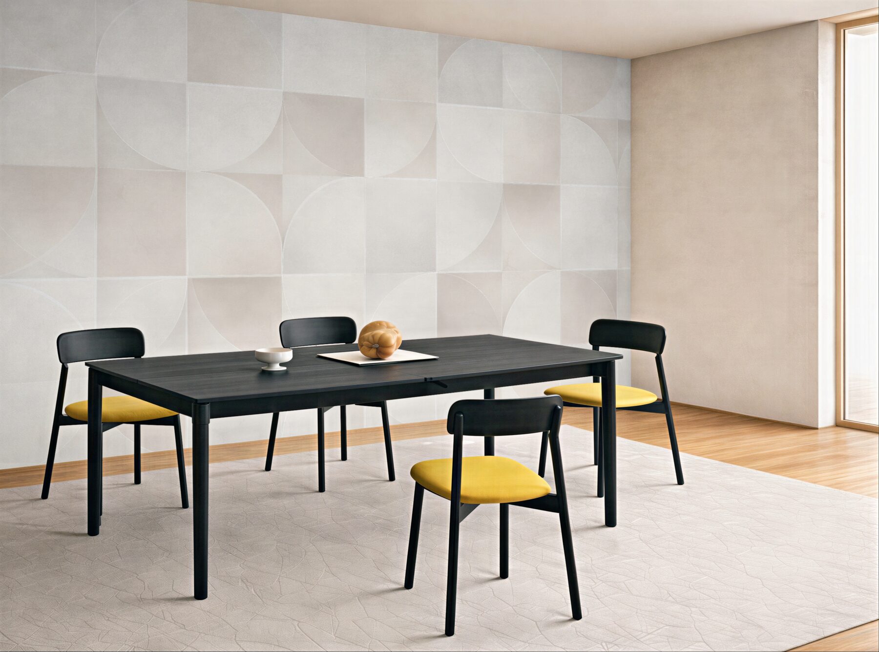 Fototapeten Cremefarbene Geometrie des Lichts